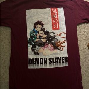 Demon Slayer Anime Tshirt Burgundy Unisex size Medium /3 for $25